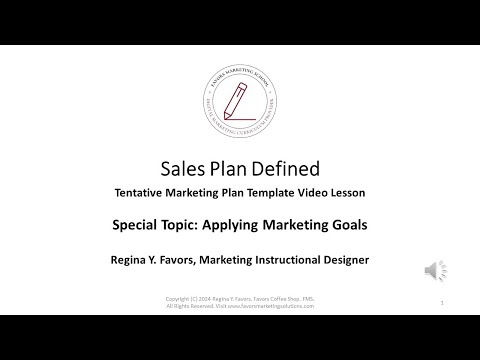 Favors Marketing School: Sales Plan Defined (Applying Marketing Goals) [Video]