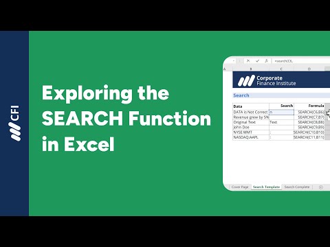 SEARCH Function in Excel | Corporate Finance Institute [Video]