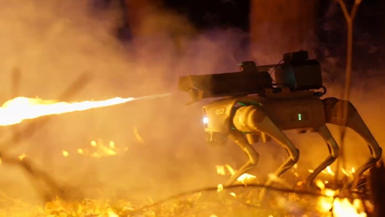 Flame-throwing robotic dog unleashed for sale in US [Video]