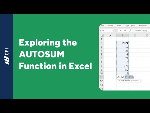 AUTOSUM Function in Excel | Corporate Finance Institute [Video]