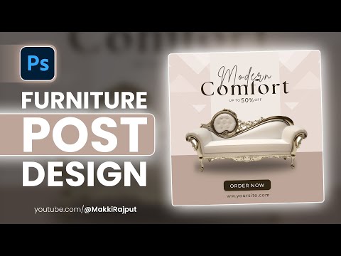 How to Create Minimalist Furniture Post Design in Adobe Photoshop CC [Video]