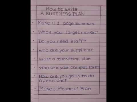 how to write a business plan [Video]
