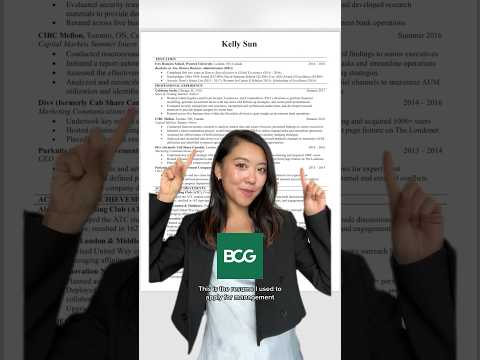 Management consulting strong resume examples and tips (BCG offer 2018)! [Video]