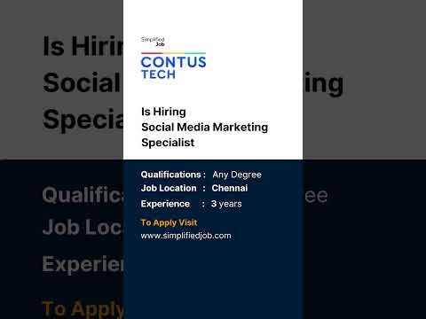 Contus Tech is hiring Social Media Marketing Specialist – Simplified jobs [Video]