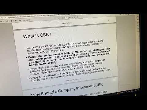 What is Corporate Social responsibility (CSR) [Video]