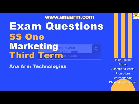 Exam Questions SS One Marketing Third Term 1 to 20 [Video]