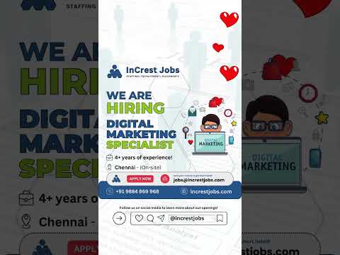 We are hiring a Digital Marketing Specialist. [Video]