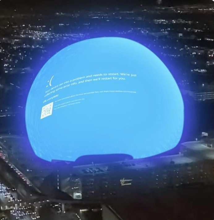 FACT CHECK: Did the Las Vegas Sphere Show ‘Blue Scree of Death’ During CrowdStrike Outage? [Video]