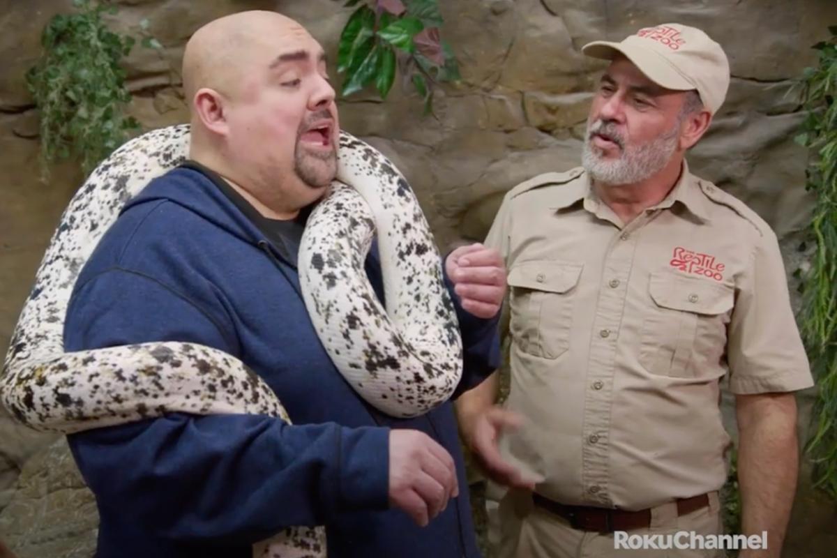 Gabriel Iglesias Gets More Than He Bargained For On Reptile Royalty With Massive Snake Wrapped Around Him [Video]