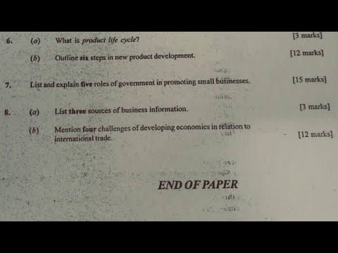 2024 WASSCE Business Management Questions (Can You Solve) [Video]