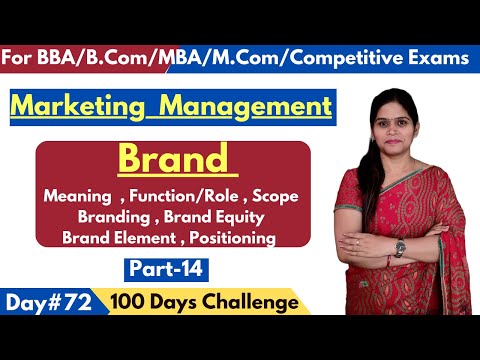 Brand Meaning | Function |  Role | Brand Equity | Brand Element | Positioning | Marketing Management [Video]