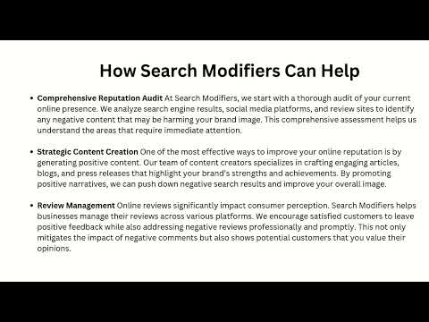 Transform Your Brand Image  How Search Modifiers Can Help You Manage Online Reputation in India [Video]