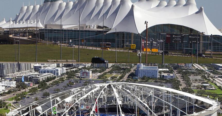 Hurricane tested aging Tropicana Field roof. Denver airport tents are also nearing limits | Business [Video]