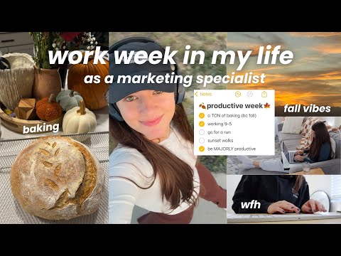 MARKETING SPECIALIST WEEK IN MY LIFE | productive 9-5 work days, fall baking, running errands + more [Video]