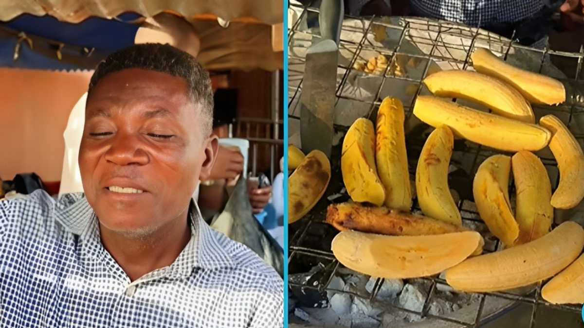 Ghanaian Man Sells Roasted Plantain For 20yrs To Cater For His Family: “A Caring Father” [Video]