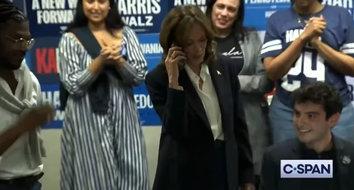 FACT CHECK: Does This Video Show Kamala Harris Making Fake Phone Call with Camera App Open on Phone?