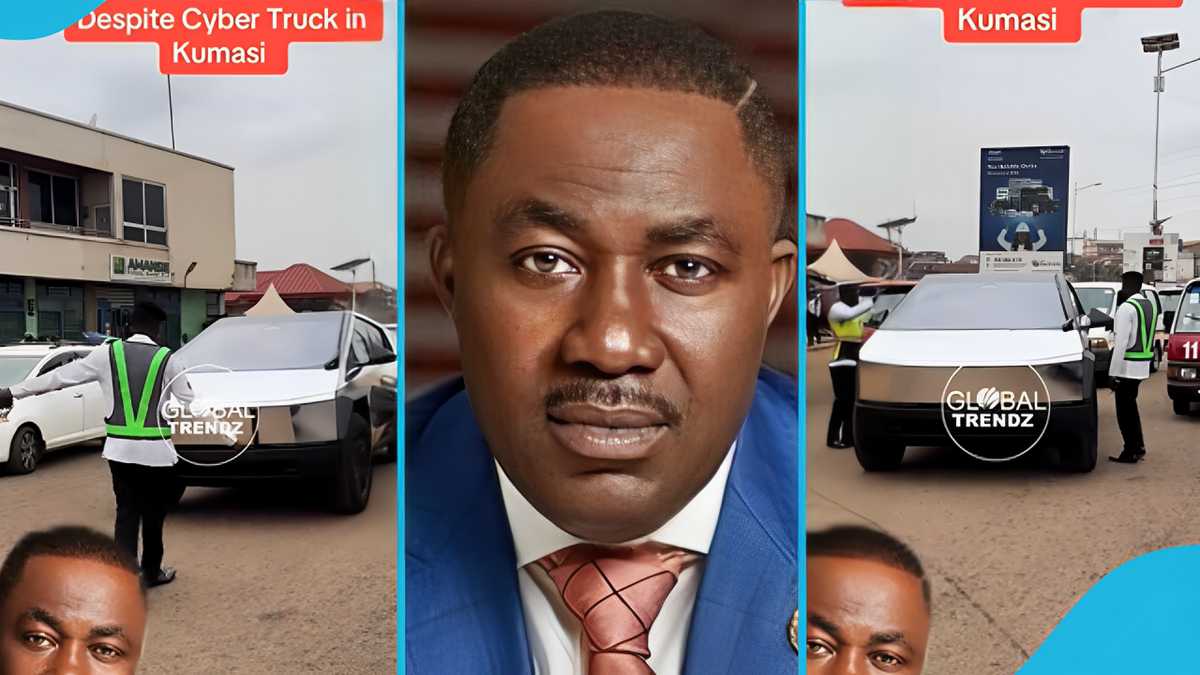 Osei Kwame Despite Gets Stopped By MTTU Officials As He Drives His Cybertruck [Video]