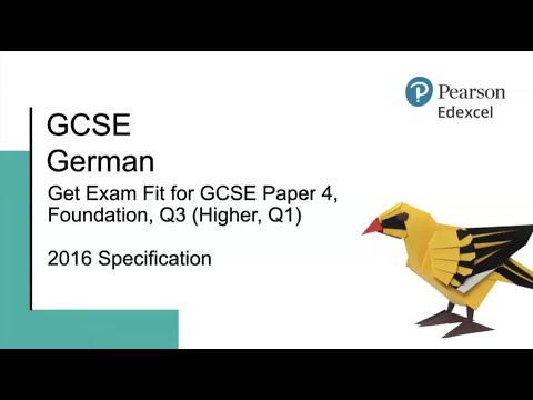 GCSE German (2016 Specification): Get Exam Fit for Paper 4, Foundation, Q3 (Higher, Q1) [Video]